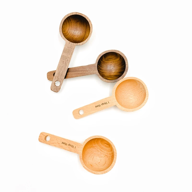 Kitchen Utensil Accessories bamboo tea coffee Scoop Seasoning Tableware Wooden Mini Child Measuring Spoon