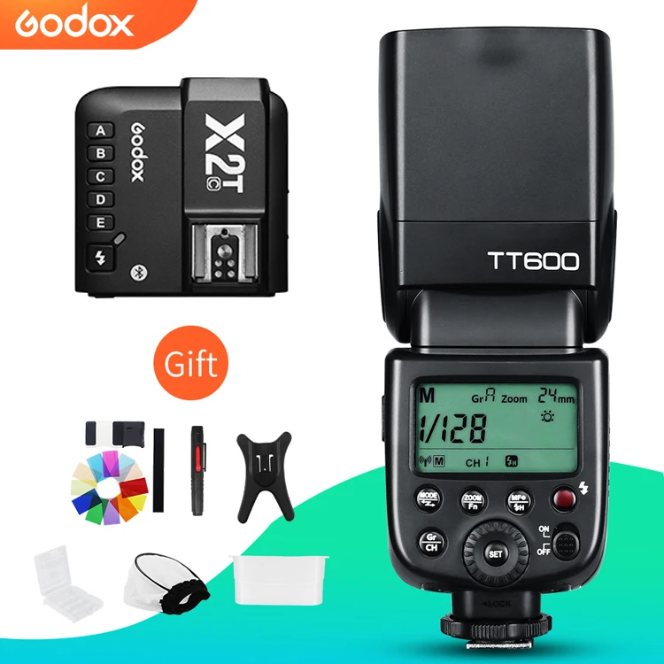 Godox Tt600 2.4g无线相机闪光灯speedlite + X2t发射器无线闪光触发