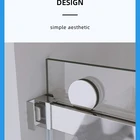 Hotel Aluminum Rolling Glass Shower Enclosure Room Black Frameless Sliding Glass Shower Door