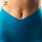 Custom Summer Nylon Female Booty Gym Yoga Running Cycling Workout V Shaped Compression Biker Shorts