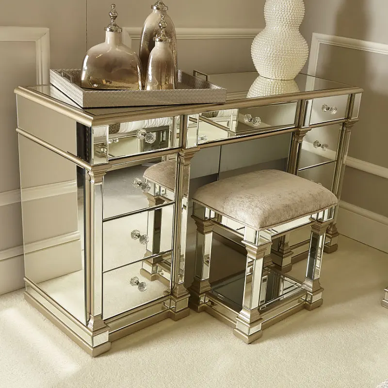 gold glass dressing table