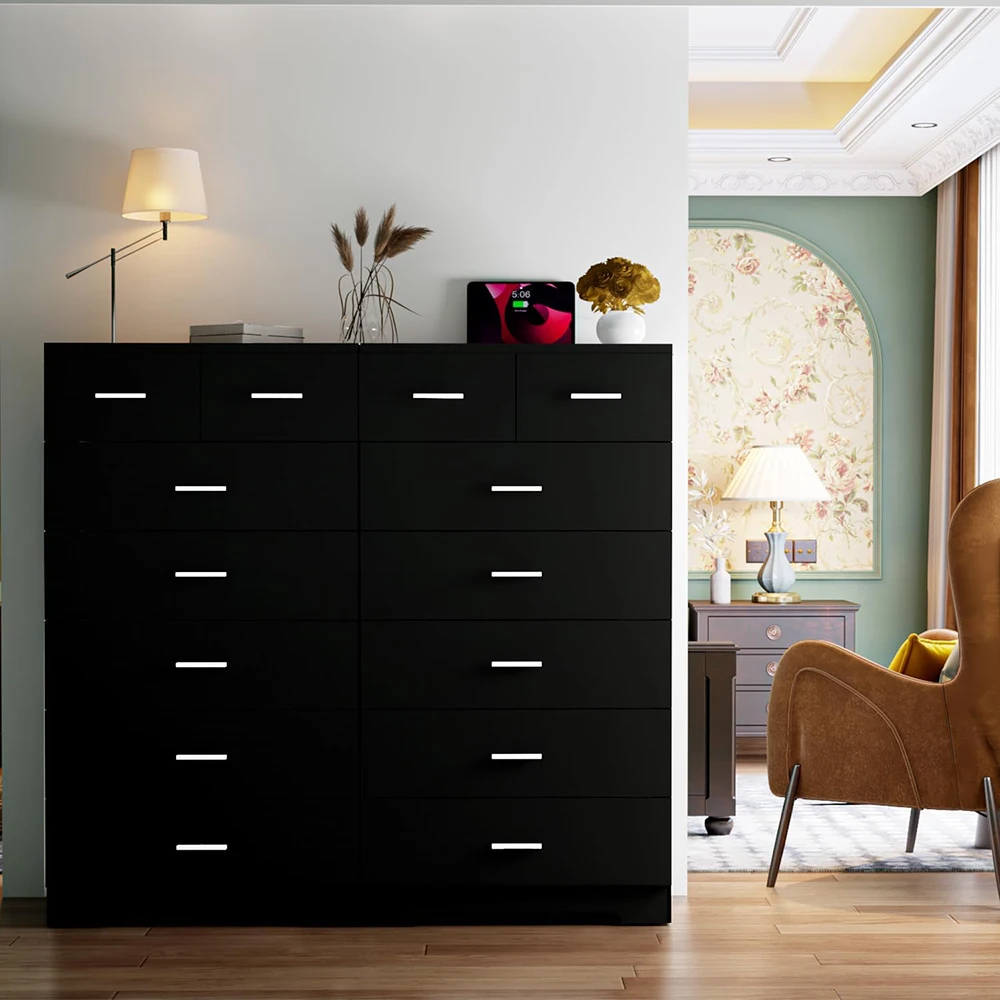 product nu deco 473 tall dresser bedroom chests drawers charging station 7 drawer metal slide rail modern wood closet organizer large-4