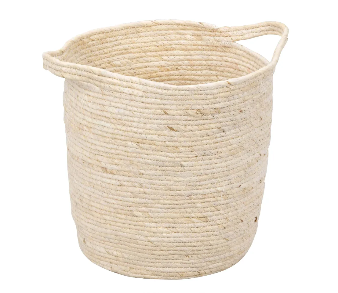 Natural Maize rope basket Decorative Storage Basket for Organizing with Handles Perfect Hand-Woven for Home Decor