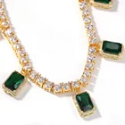 Chain Jewelry Ins Style Colored Gemstone Pendant Tennis Chain Necklace Creative Personalized Hip-Hop