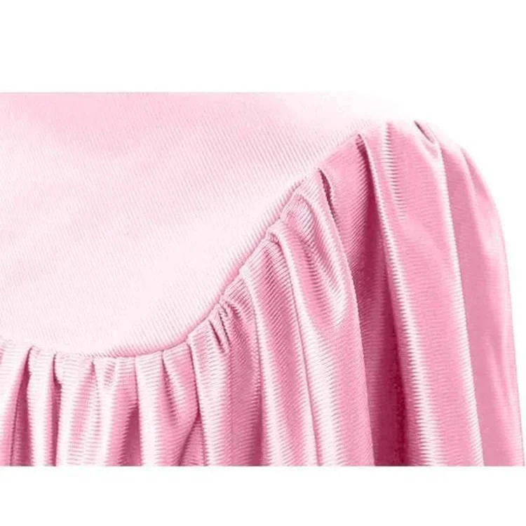 Kid Shiny Pink Color Shiny Graduation Gown Only for OEM supplier