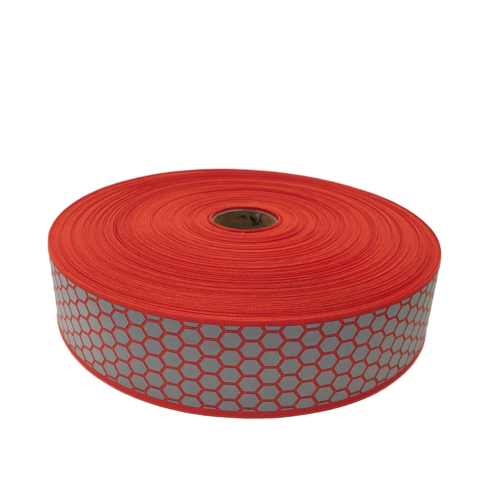 WeiGuang Honeycomb 3D Fluorescent Fabric Reflective Tape Elastic Adhesive Sew-On Sticker
