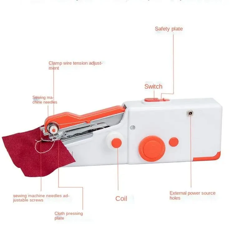 Household Portable Mini Clothes Stitch Tool Handheld Stitching Electric Sewing Machine