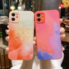 Cover Watercolour Glass Back Cover Silicone Phone Case Fashion Style For Iphone 12