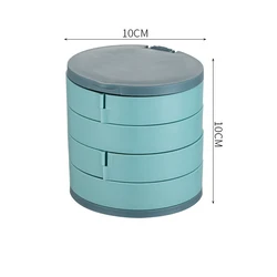 Wholesale 360 Degrees Rotating Jewelry Storage Box Earrings Necklace Jewelry Holder 4 Layers Jewelry Organizer