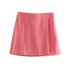 Skirt Skirts Women Summer Fashion Pink High Waist Buttons Short Skirt Mini 2 Piece Skirts