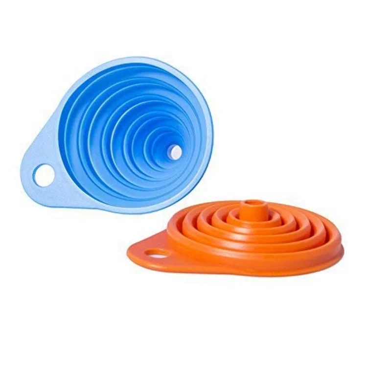100% Food Grade Silicone Collapsible large Size Funnel Foldable Kitchen Funnel for Liquid Transfer