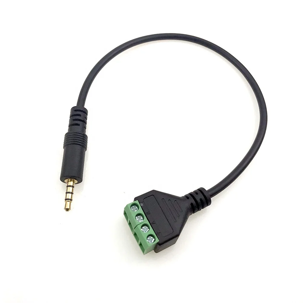 AV 3.5mm 4 Pin Male to AV Screw Terminal Stereo Jack Block Plug Connector B$IJ 