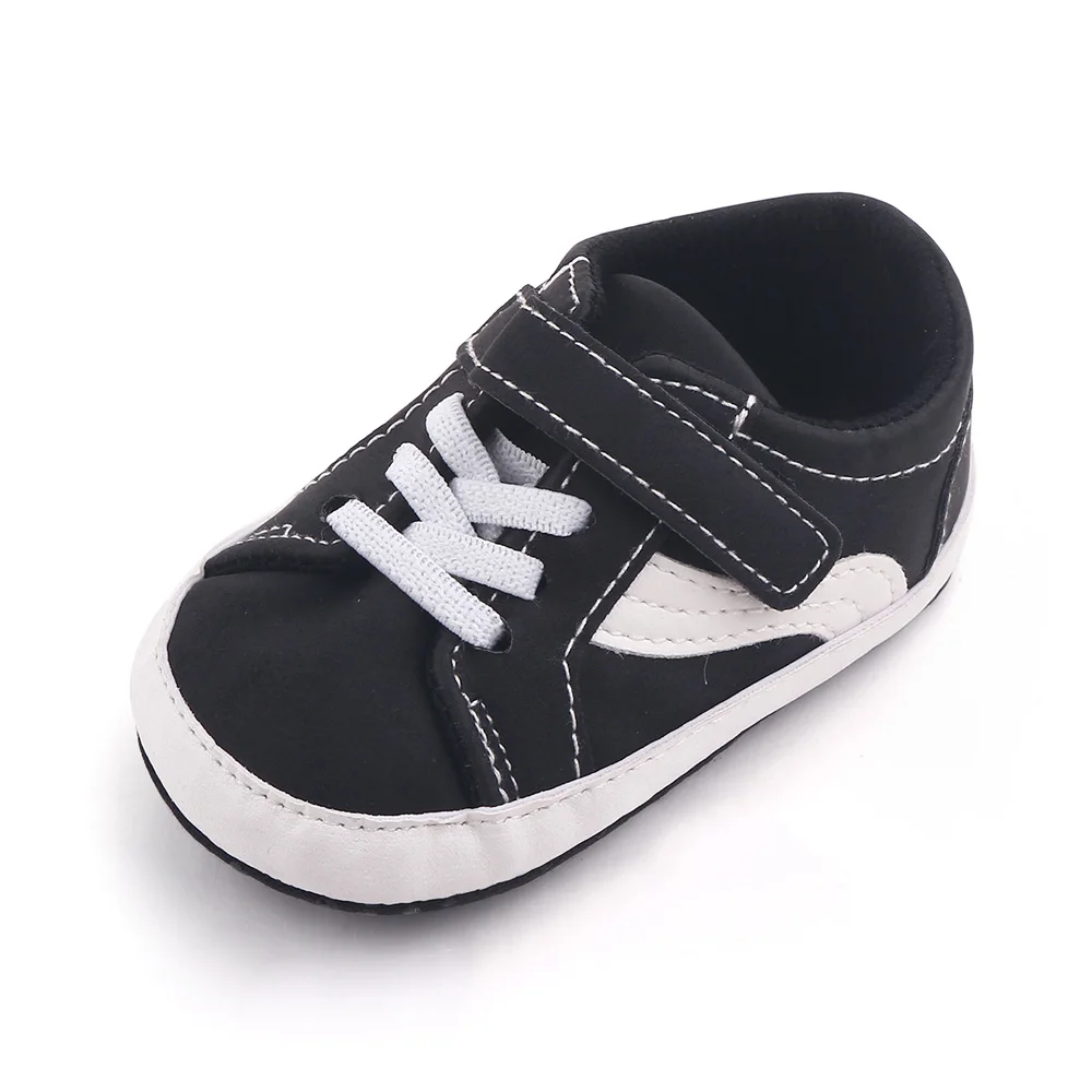 Baby Fashion Trend Black and White Color Contrast Leopard Print Baby Leisure Canvas Toddler Shoes supplier