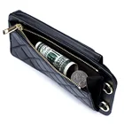 Hot Selling Sheepskin Genuine Leather Phone Pouch Chain Mini Sling Bag Embroidery Phone Case