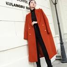 Long Coats Ladies OEM Custom Pipple Winter Double Breasted Soft 100%Wool Long Coats For Ladies Women