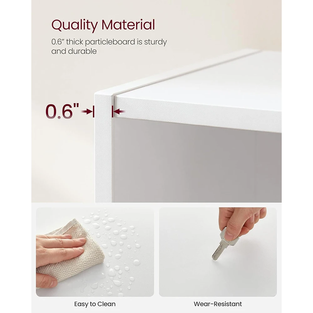 product wooden 6 tier modern bookshelf bookcase open storage 94x236x633 inches for living room home office dining room cloud white-3