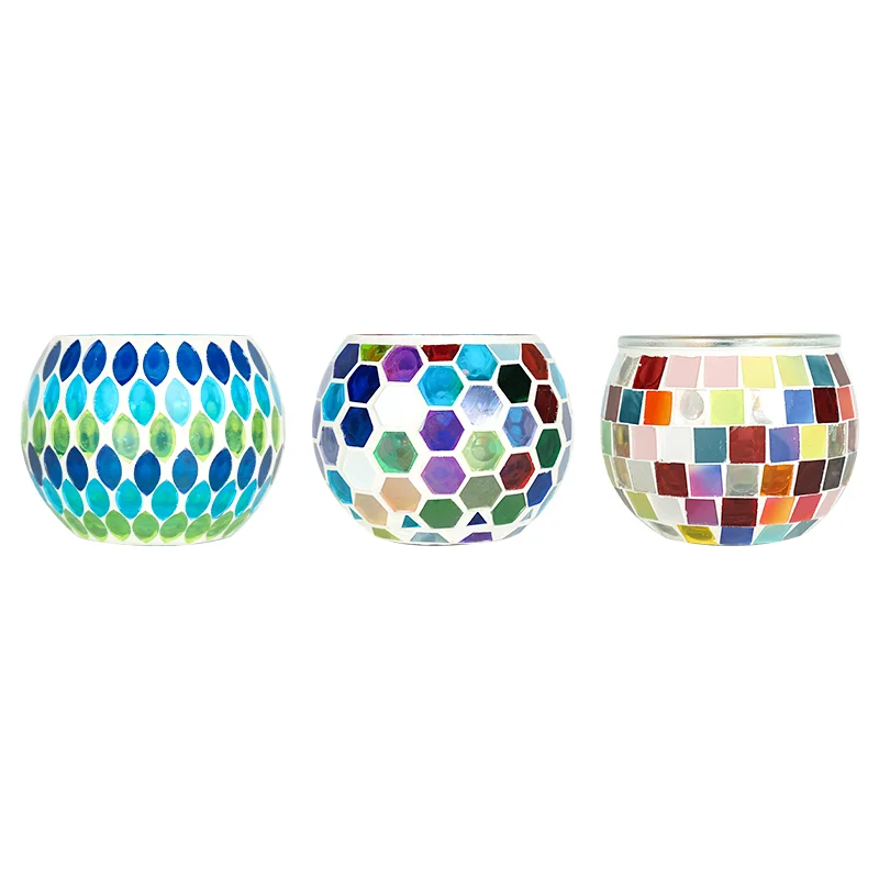 Free Sample Wholesale Cheap Unique Home Decor Luxury Thick Empty Round Matte Colorful Glass Candle Jar With Custom Logo