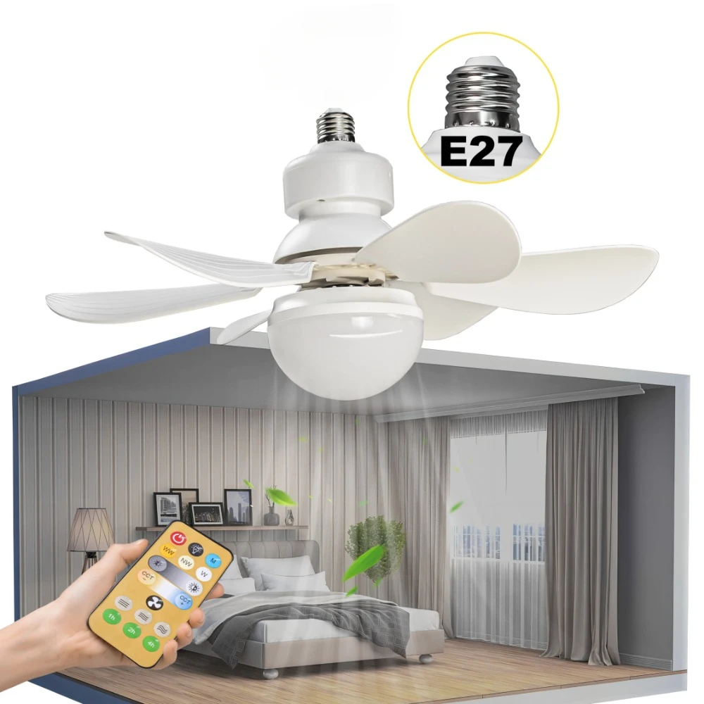 Modern Intelligent Remote Control Ceiling Fan With Light For Home