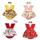 Clothes Floral Romper 2 Piece Baby Set Summer Baby Romper Baby Fashions Clothes Girl