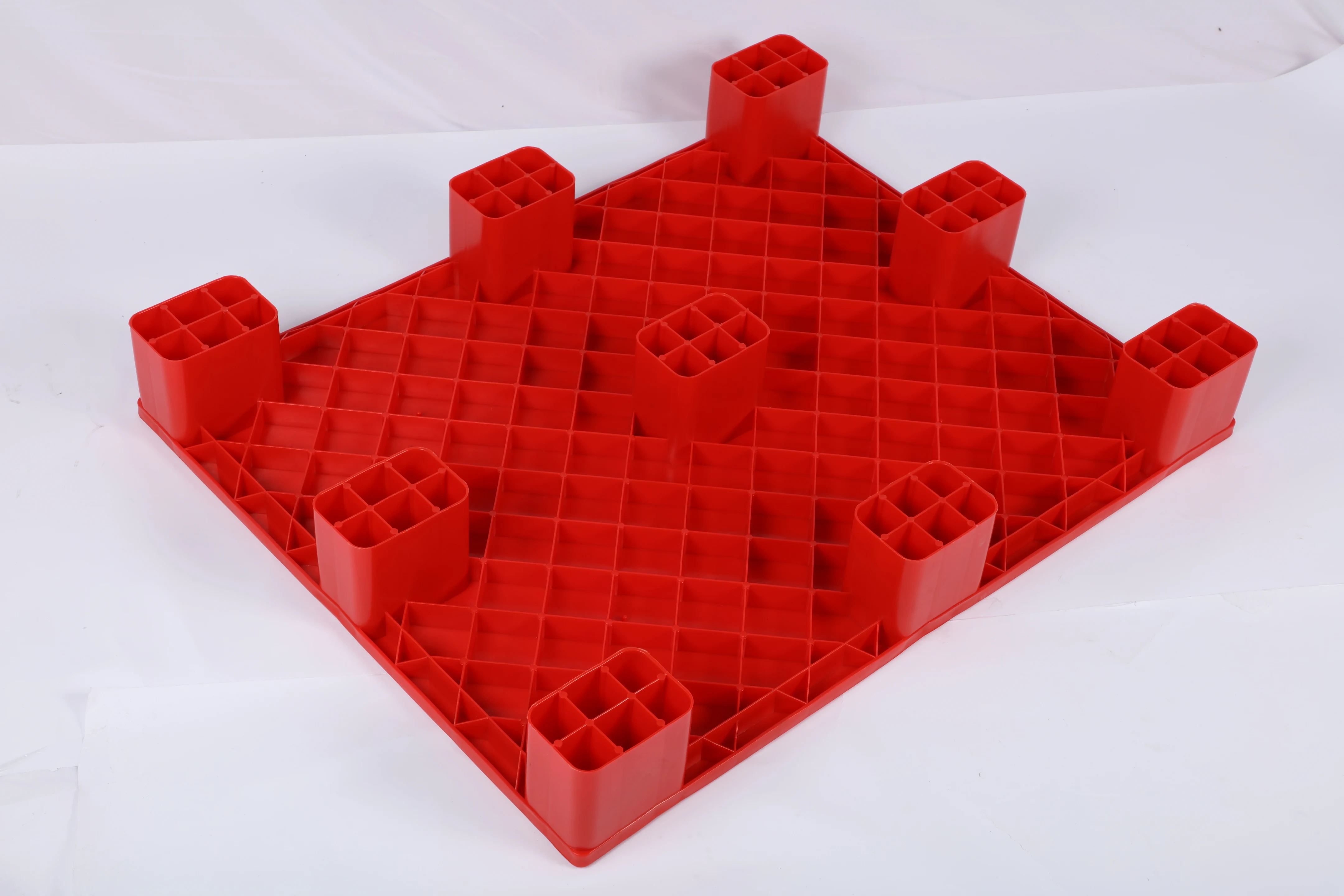 Manufacturer Wholesale 1000*800mm Heavy Duty Single Faced 9 Leg Flat Top Pallet supplier