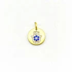 Cz Paved Charms Gold Plated Clear And Blue CZ Paved Hamsa Hand Charms For Jewelry Making