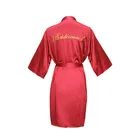 Bride Wholesale Wedding Women's Robe Bride Bridesmaid Lace Dressing Gown Custom Silk Solid Satin Robe