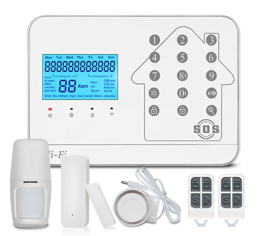 New Design Wireless WiFi Home Security System/Wireless Home Alarm Kit/Sim Card GSM Burglar Alarm WiFi Alarm System