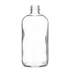 Glass Bottle Glassglassglass Round 16oz Clear Glass Juice Kombucha Drinking Bottle With Phenolic Cap