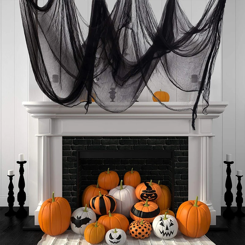 New Halloween Large Decorations Outdoor, Home Decor Black Halloween Creepy Cloth, Halloween Outside Decor