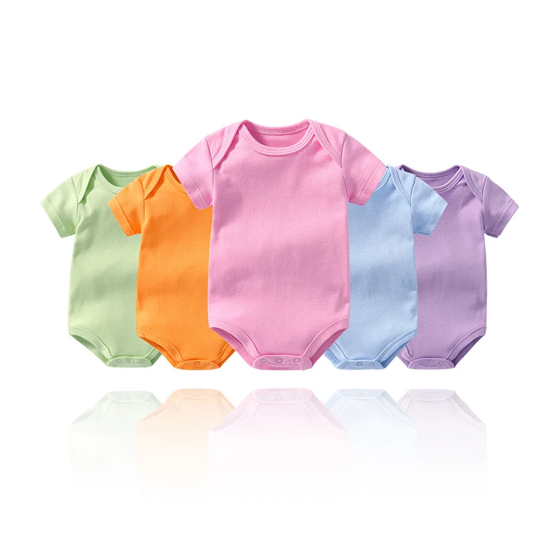 manufacturer Wholesale Newborn Bodysuit 100% Cotton Plain White Baby Romper Clothes 2022 Baby Romper Infant Short Sleeves