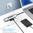 Sd Adapter Customized Multifunctional Rj45 Lan 4K 8K Hdtv Pd Vga Otg Sd Adapter Splitter 4 In 1 Usb Hub