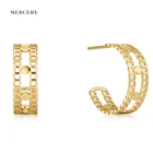 Earrings Huggies 14Kt 18K Gold Plated Stainless Steel Jewelry Hollow Out Tendy Hoops 316 Steel Hoop Earrings