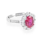 Ruby Ring Wholesale Supplier 5x7mm Ruby 925 Silver Gold Ring
