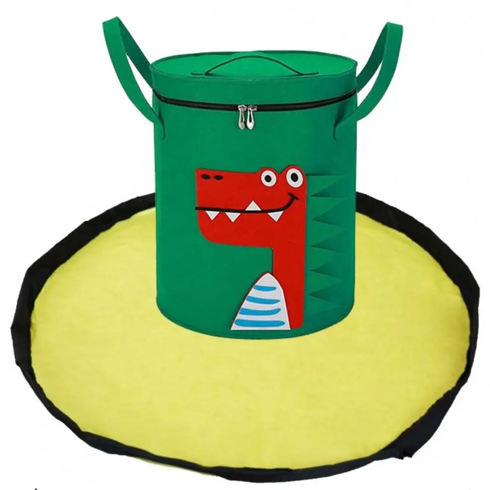 Kids home decor New Arrival Lovely thickened storage bag Green Dinosaur Building Blocks Toy Storage Bag