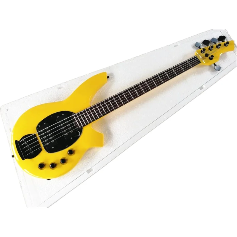 yellow bass guitar