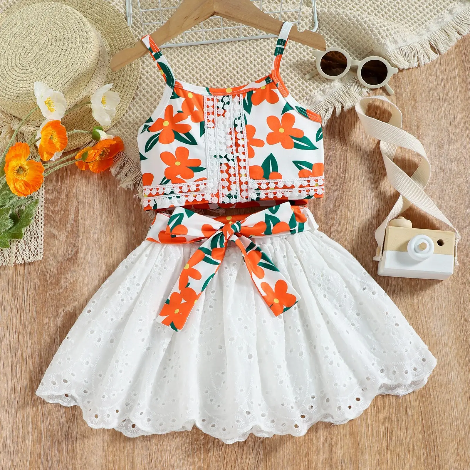 Sweet 2023 Kids Clothes Wholesale Casual Summer Baby Kids Clothing Sets Summer Girls