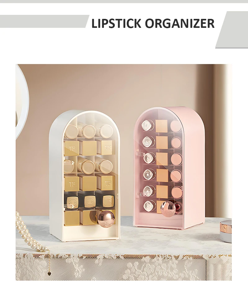 product dustproof lipstick organizer lip balm holder shelf rack 18 slots lipstick storage box lipsticks display stand411-3
