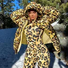 Jacket Amazon Hot Sale Women's New Fashion Leopard Print Slim Temperament All-match Hooded Cotton Jacket