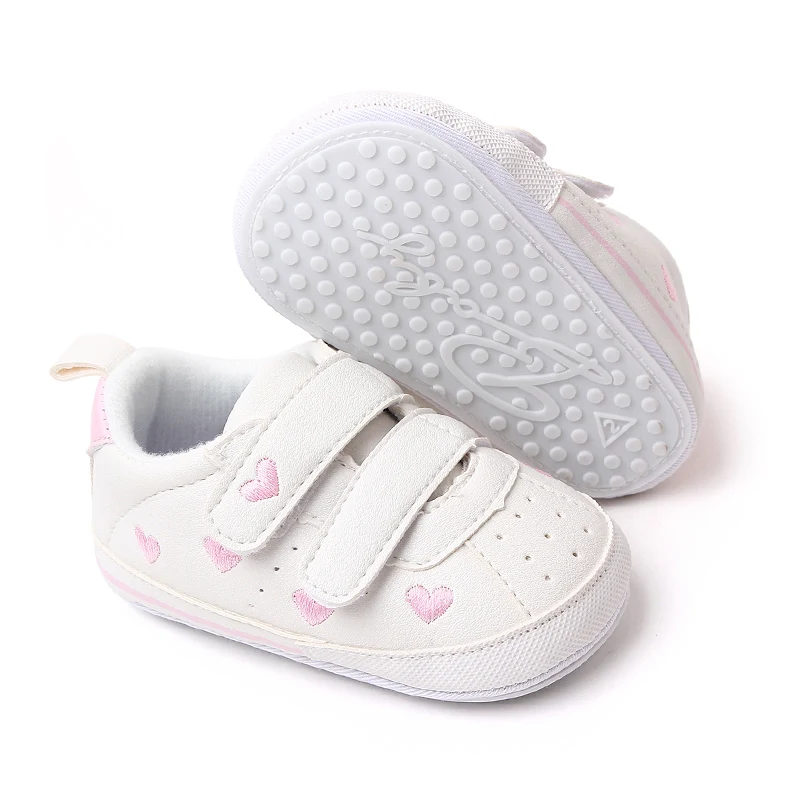 Directly Baby Shoes Factory Hot Selling Soft PU Leather Non-slip White Baby Sport Shoes Walking Shoes supplier