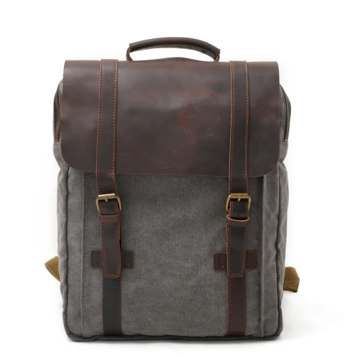 Mens Vintage Canvas Backpack Satchel Laptop Rucksack School Travel Camping Bags 