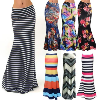 3XL Spring Summer Elastic High-waist Long Pencil Skirt for Women 2022 Printed Pencil Maxi Skirt Faldas Largas Mujer Para Fiesta