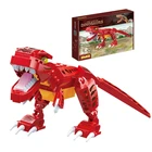 Factory Outlet Red Tyrannosaurus Rex Educational Building Block Toy Building Block Collection Model
