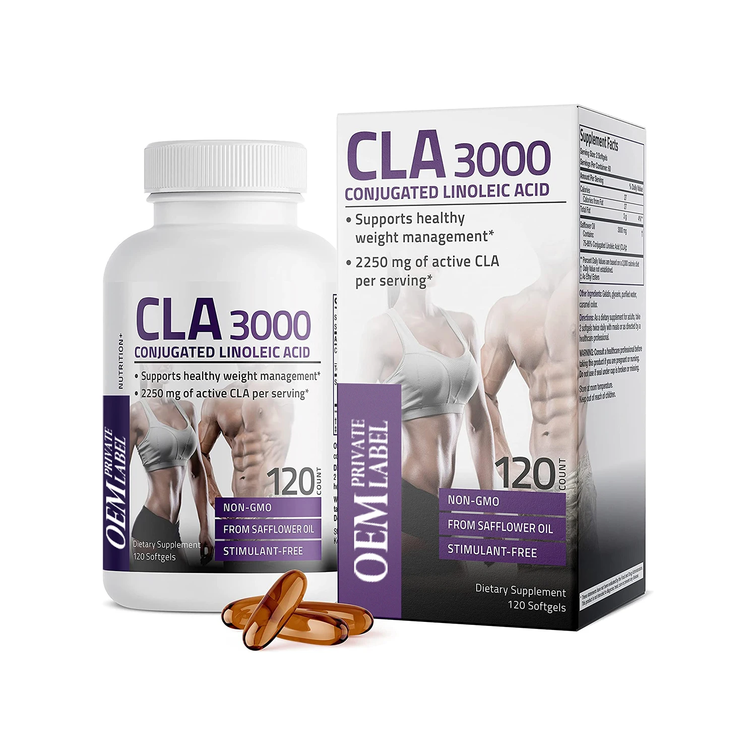 Cla Capsules 3000 Lean Muscle Mass Sport Supplement Cla Softgel Capsule Weight Gainer Weight