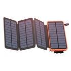 Hot Sale In 2021 Foldable Easy To Store Outdoor 20000 MAh Solar Power Bank With LED Lights Power Banks