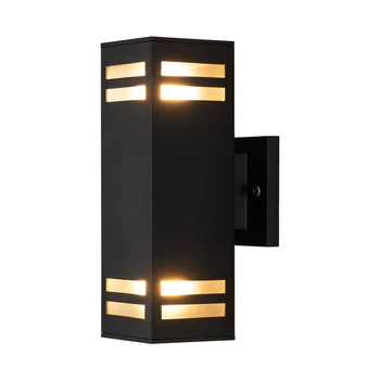 12in Modern Outdoor Porch Light Patio Light with Aluminum Rectangular Tube and Tempered Glass Cover Waterproof Wall Sconce