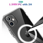 Case Simple Hybrid TPU Clear PC Smart Phone Built-in Magnetic Circle Phone Case For Magsafing Apple IPhone 12 5.4 6.1 6.7