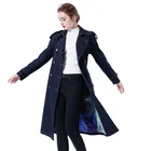 Young Coats New Fashion Elegant Young Women Long Belt Cotton Trench Coats For Ladies
