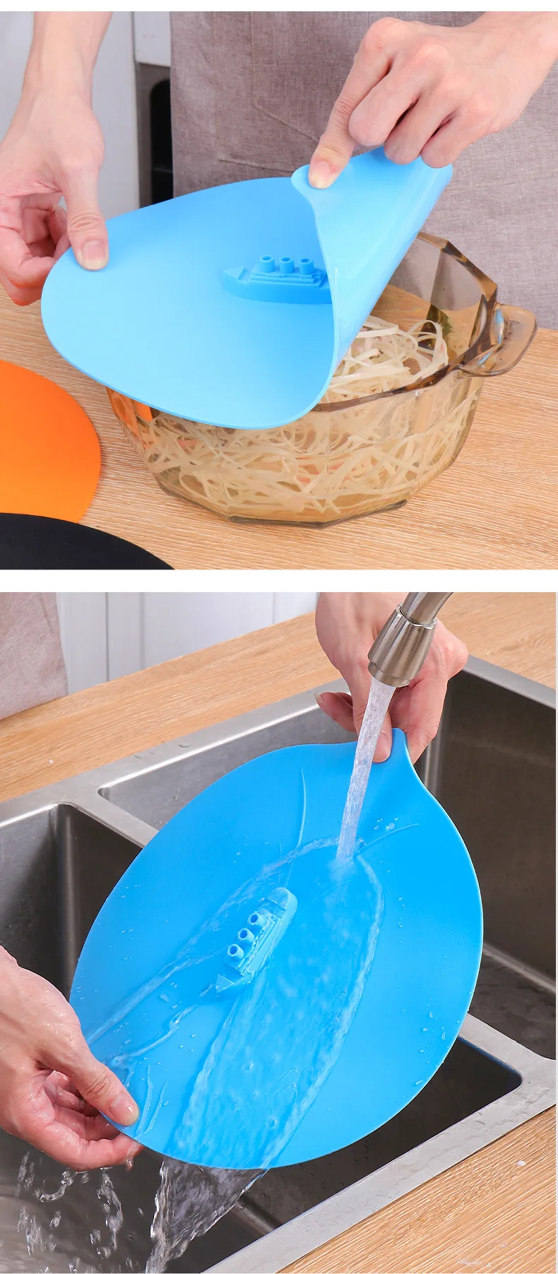 Steam Ship Silicone Steamer Lid Food Covers Cute Design Steaming Pot Lids and Bowl Covers Keep Food Fresh factory