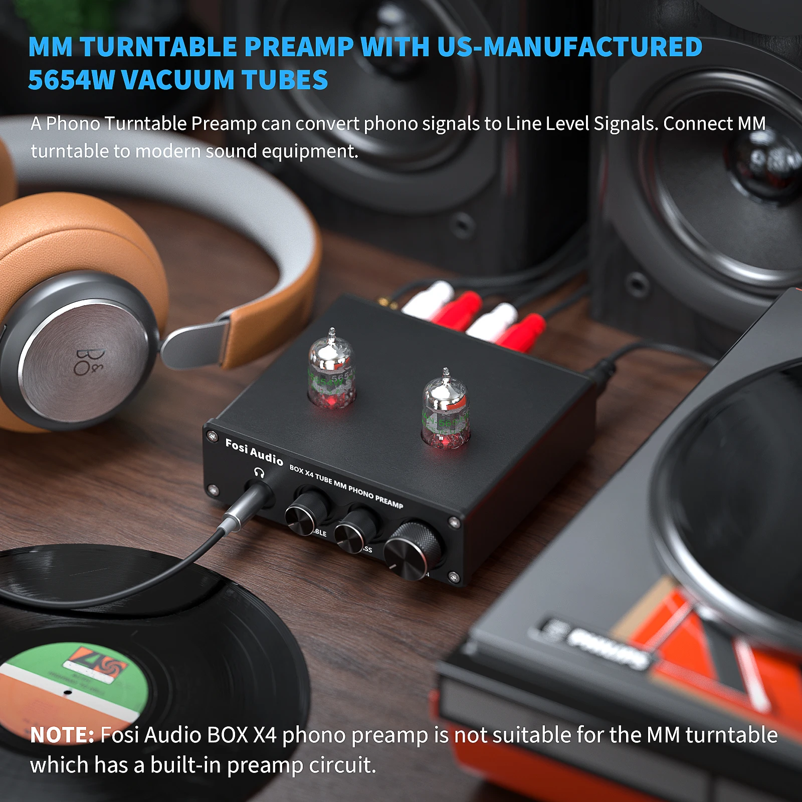 Fosi Audio Phono Preamp For Turntable Phonograph Preamplifier With