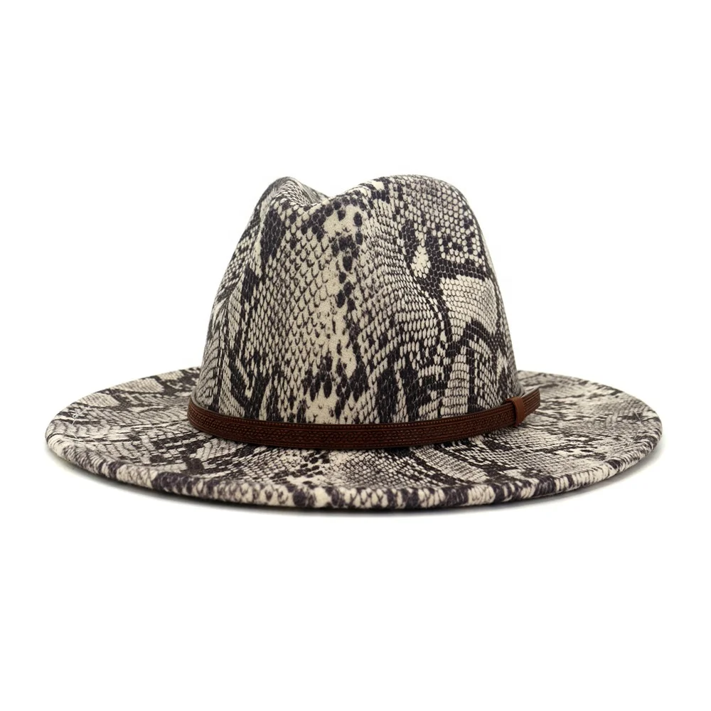 snake print fedora hat